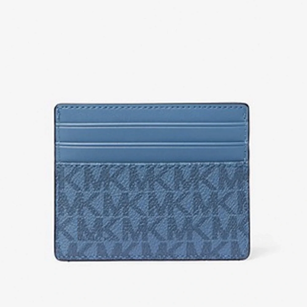 Michael Kors Cooper Graphic Logo Tall Card Case Denim Multi 36S3LCOD2B  NWT
